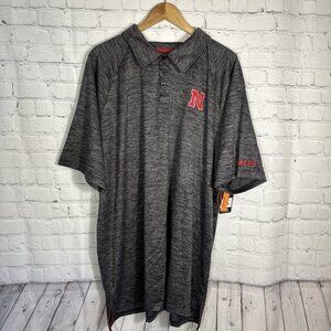 Nebraska Huskers Polo Shirt Mens 2XT XXL Heather Gray Colosseum Big Tall NEW